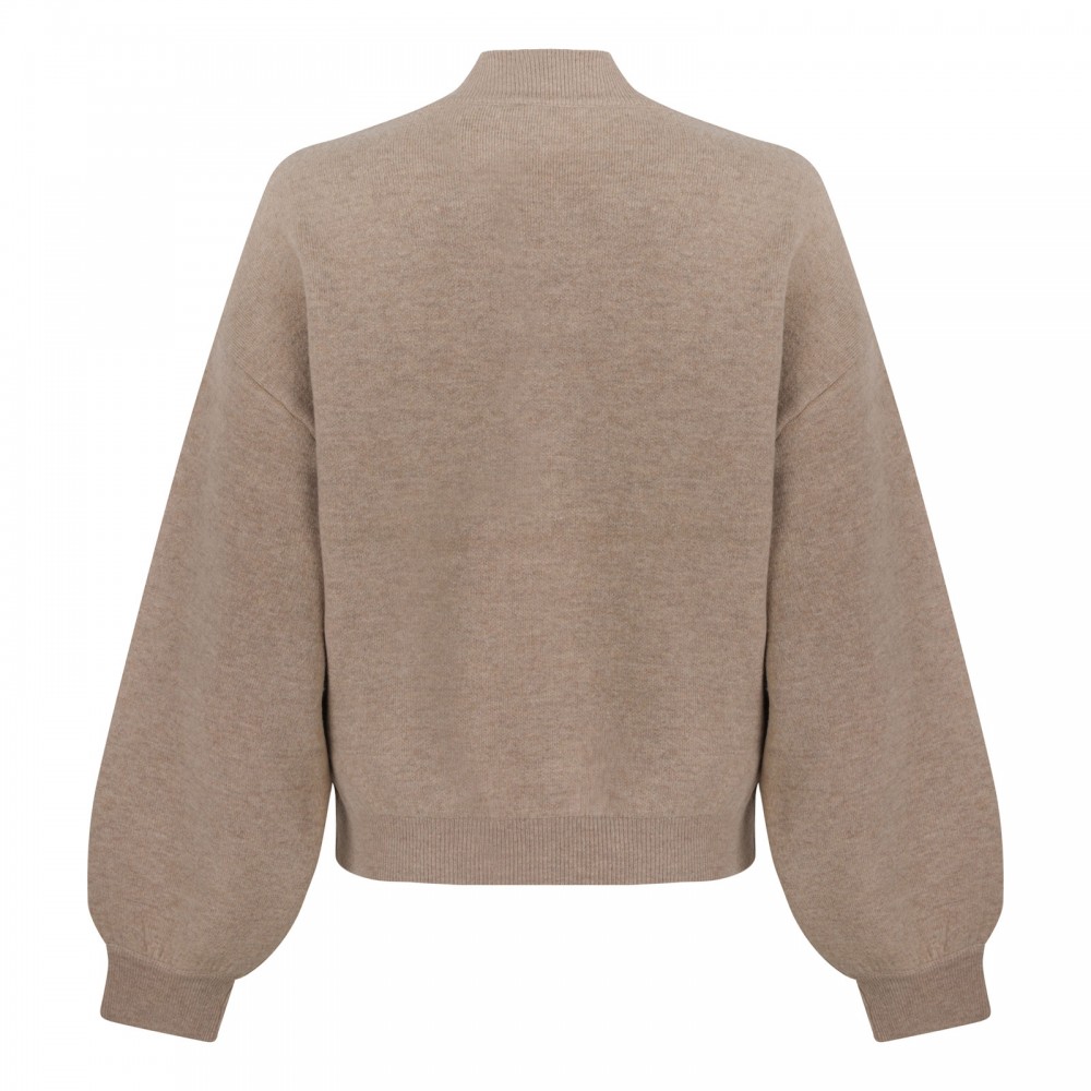 Sand wool blend blouson jacket