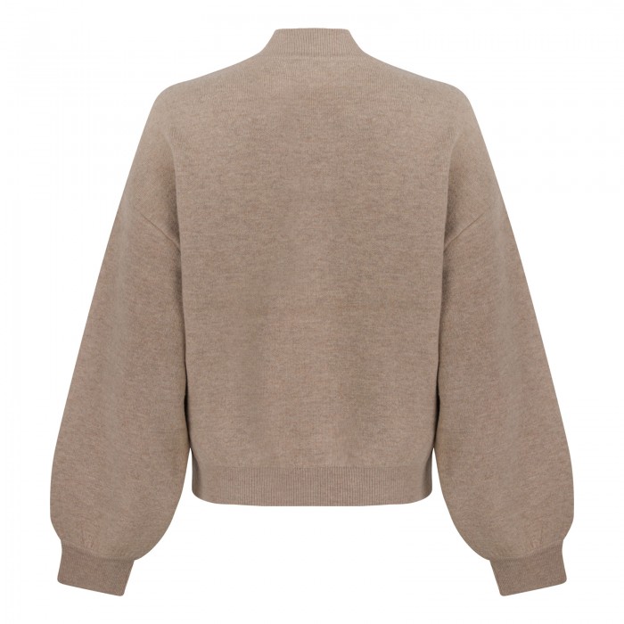 Sand wool blend blouson jacket