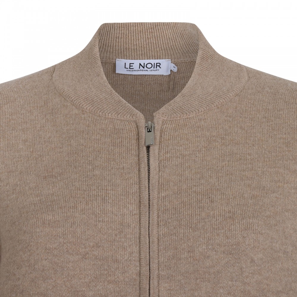 Sand wool blend blouson jacket