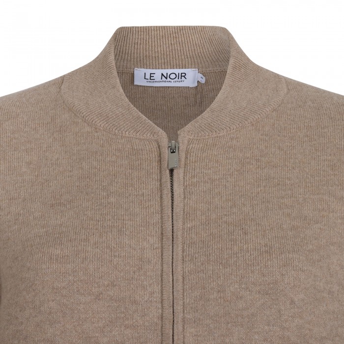Sand wool blend blouson jacket