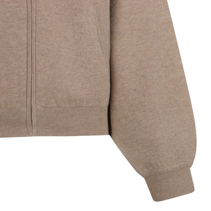 Sand wool blend blouson jacket