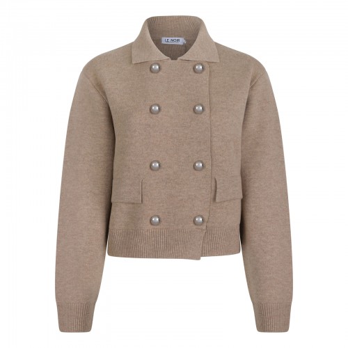 Double-breasted knit jacket