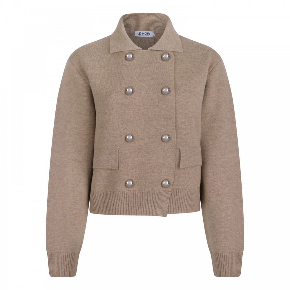 Double-breasted knit jacket