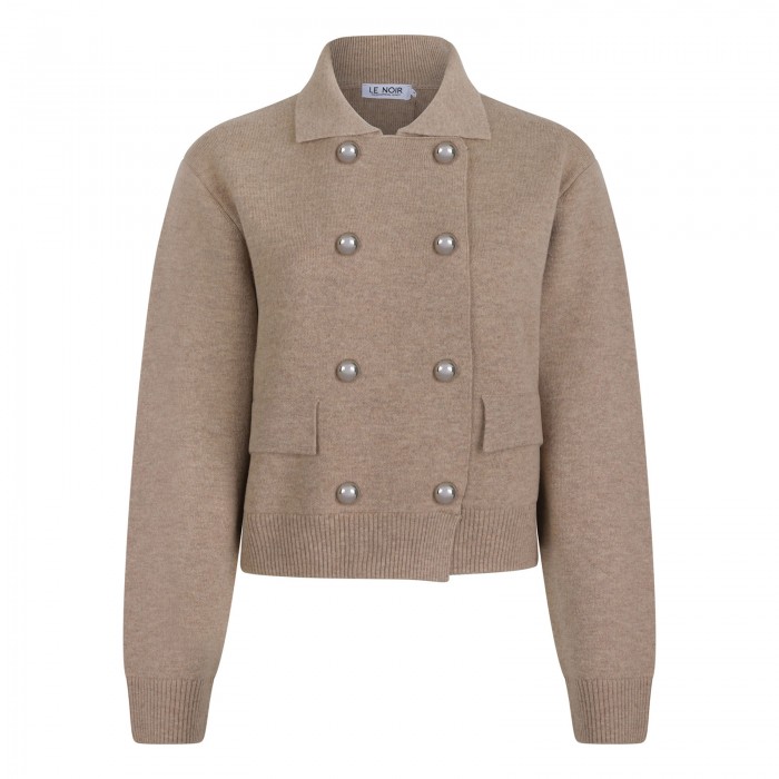 Double-breasted knit jacket
