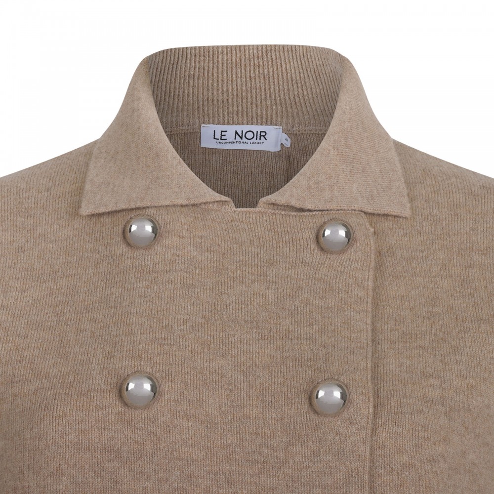 Double-breasted knit jacket