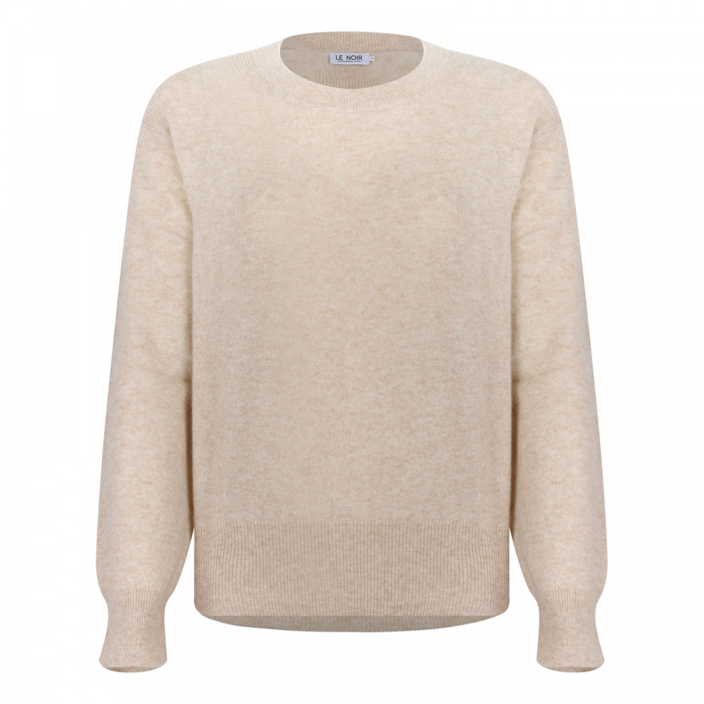 Oatmeal melange cashmere sweater
