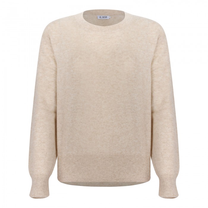 Oatmeal melange cashmere sweater