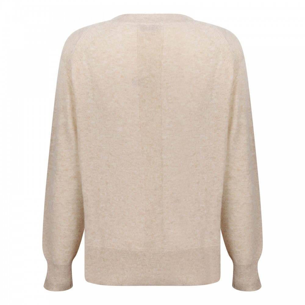 Oatmeal melange cashmere sweater