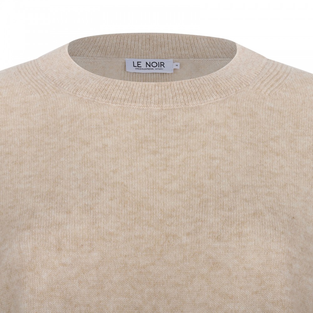 Oatmeal melange cashmere sweater