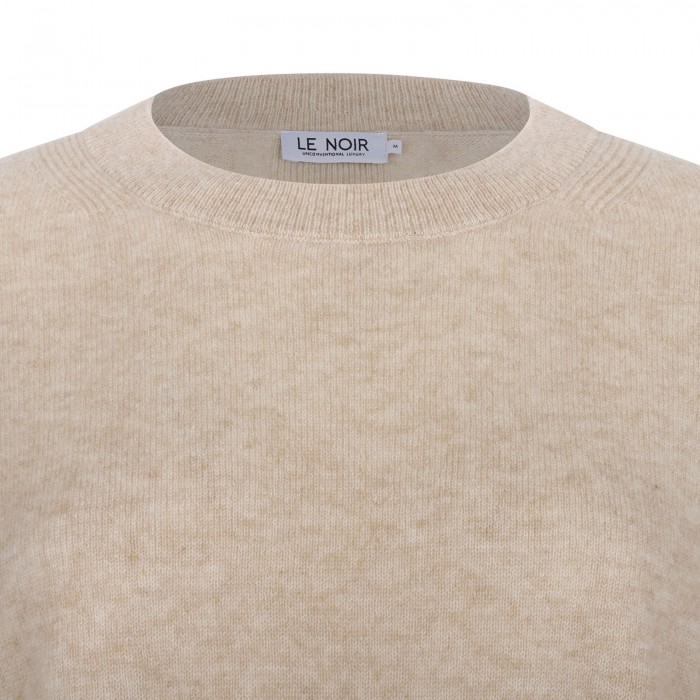 Oatmeal melange cashmere sweater