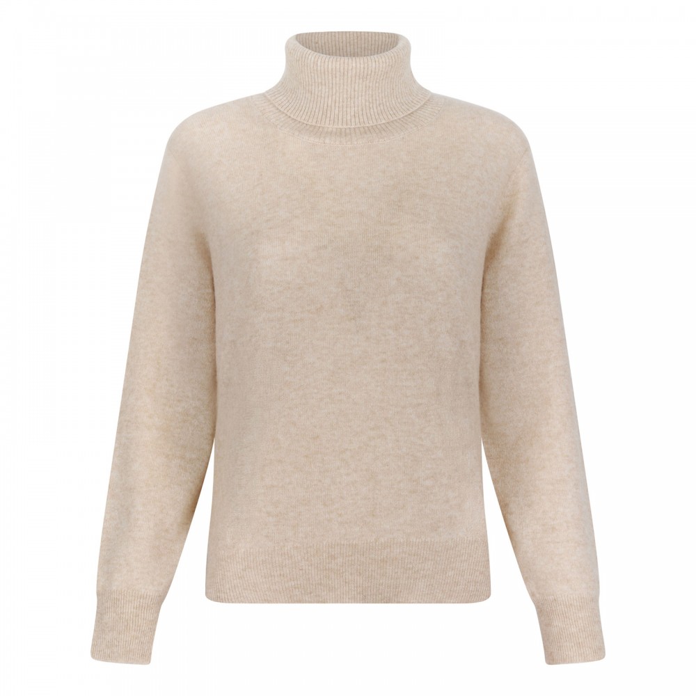 Oatmeal melange cashmere sweater