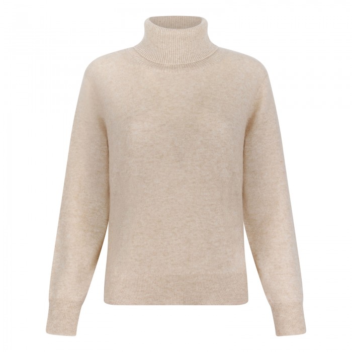 Oatmeal melange cashmere sweater