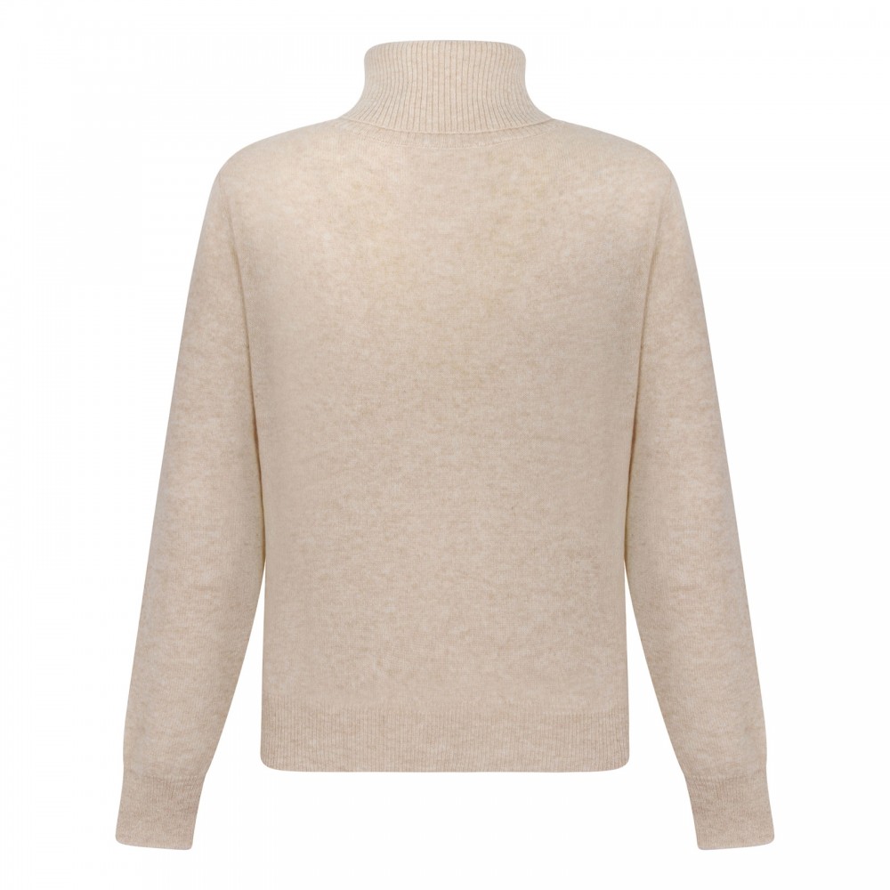 Oatmeal melange cashmere sweater