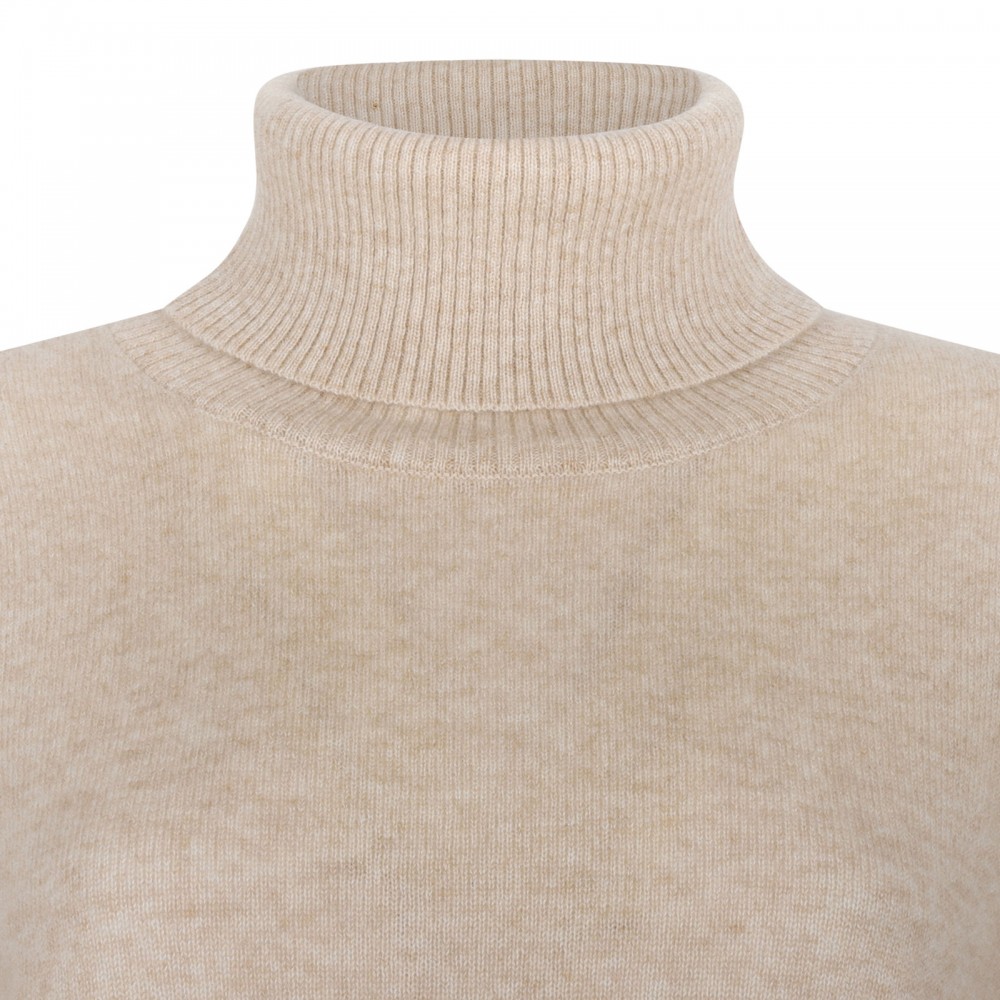 Oatmeal melange cashmere sweater