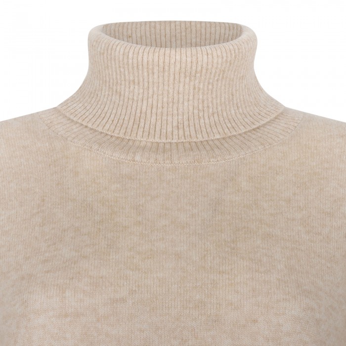 Oatmeal melange cashmere sweater