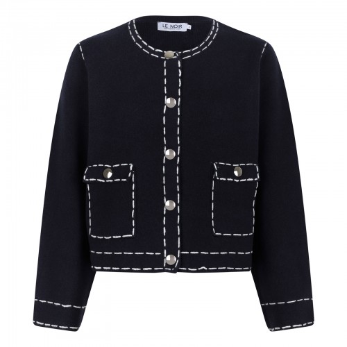 Crop knit jacket