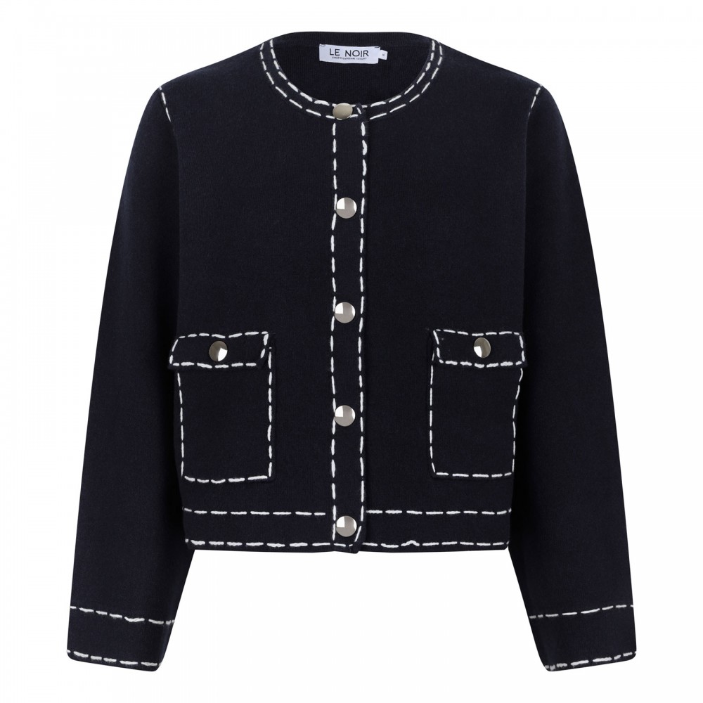 Crop knit jacket