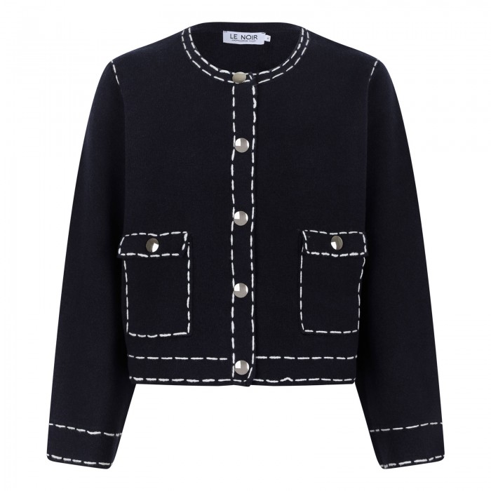 Crop knit jacket