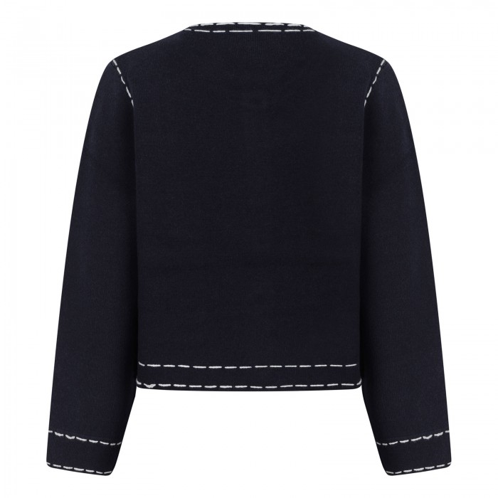 Crop knit jacket