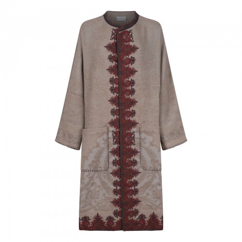 Pancake wool kimono coat