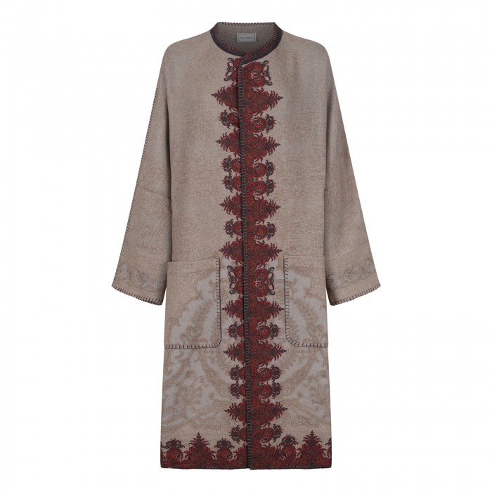 Pancake wool kimono coat
