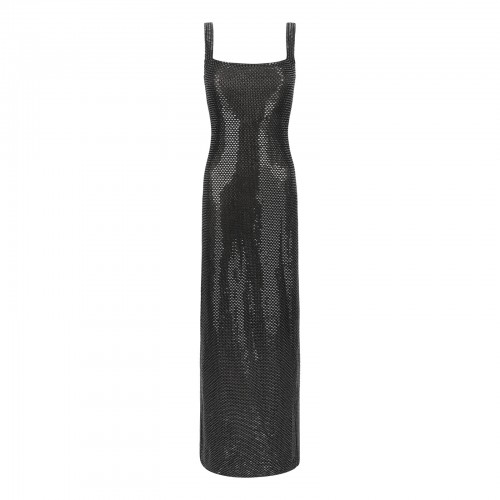 Gunmetal rhinestone maxi dress