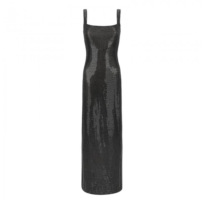 Gunmetal rhinestone maxi dress