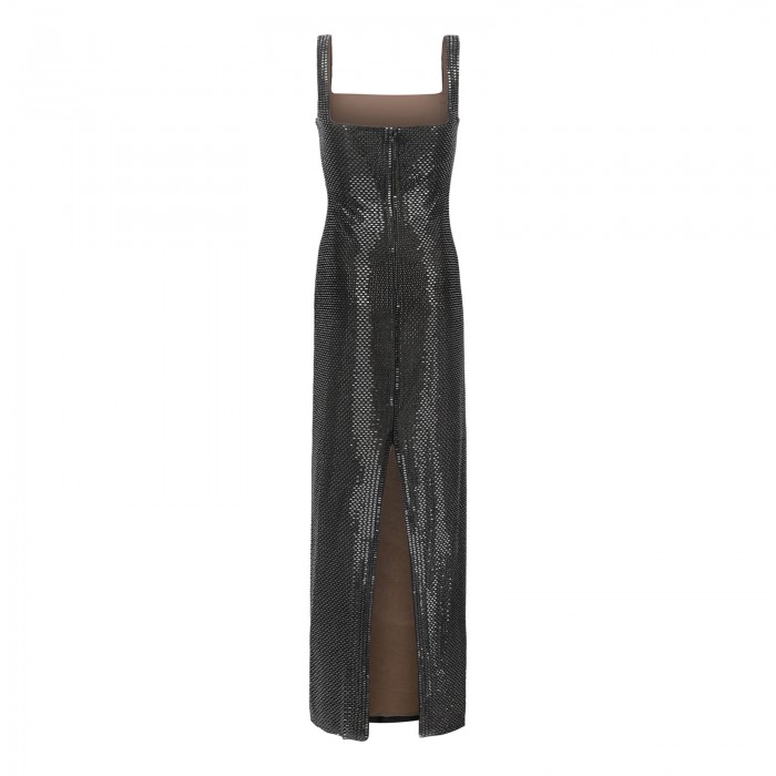 Gunmetal rhinestone maxi dress