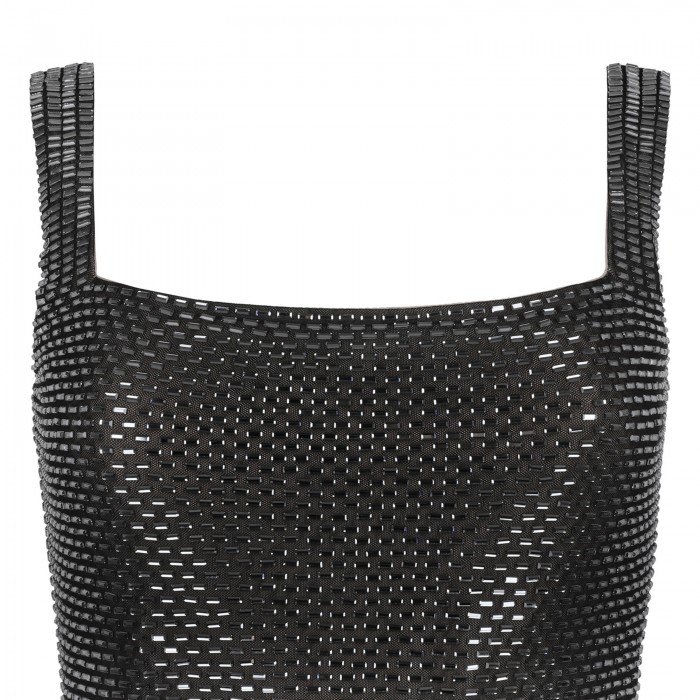 Gunmetal rhinestone maxi dress
