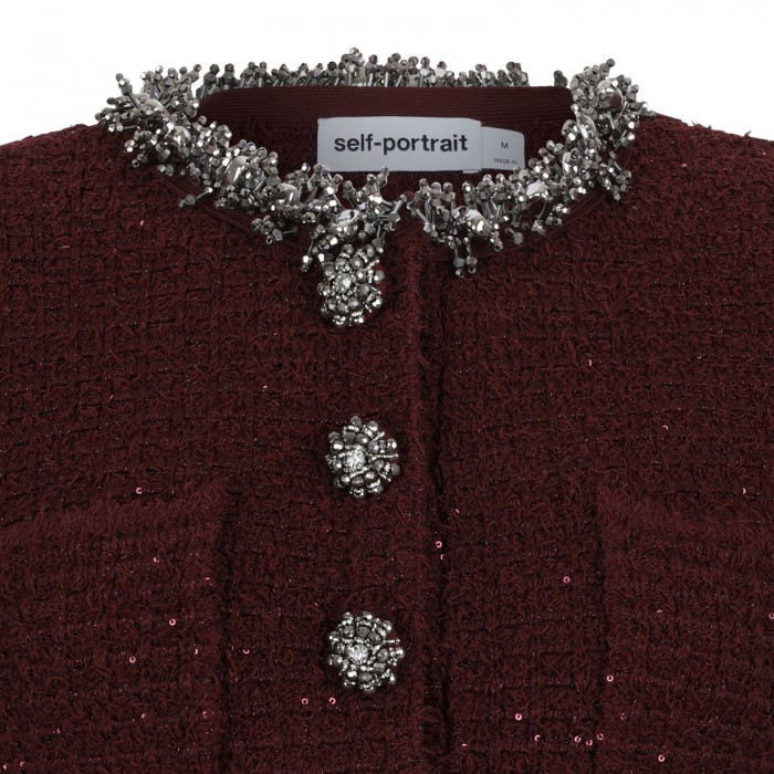 Burgundy textured knit mini dress