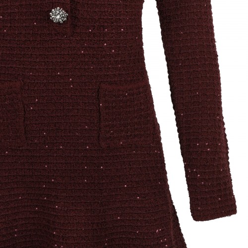 Burgundy textured knit mini... 2