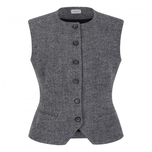 Wool-blend flared vest