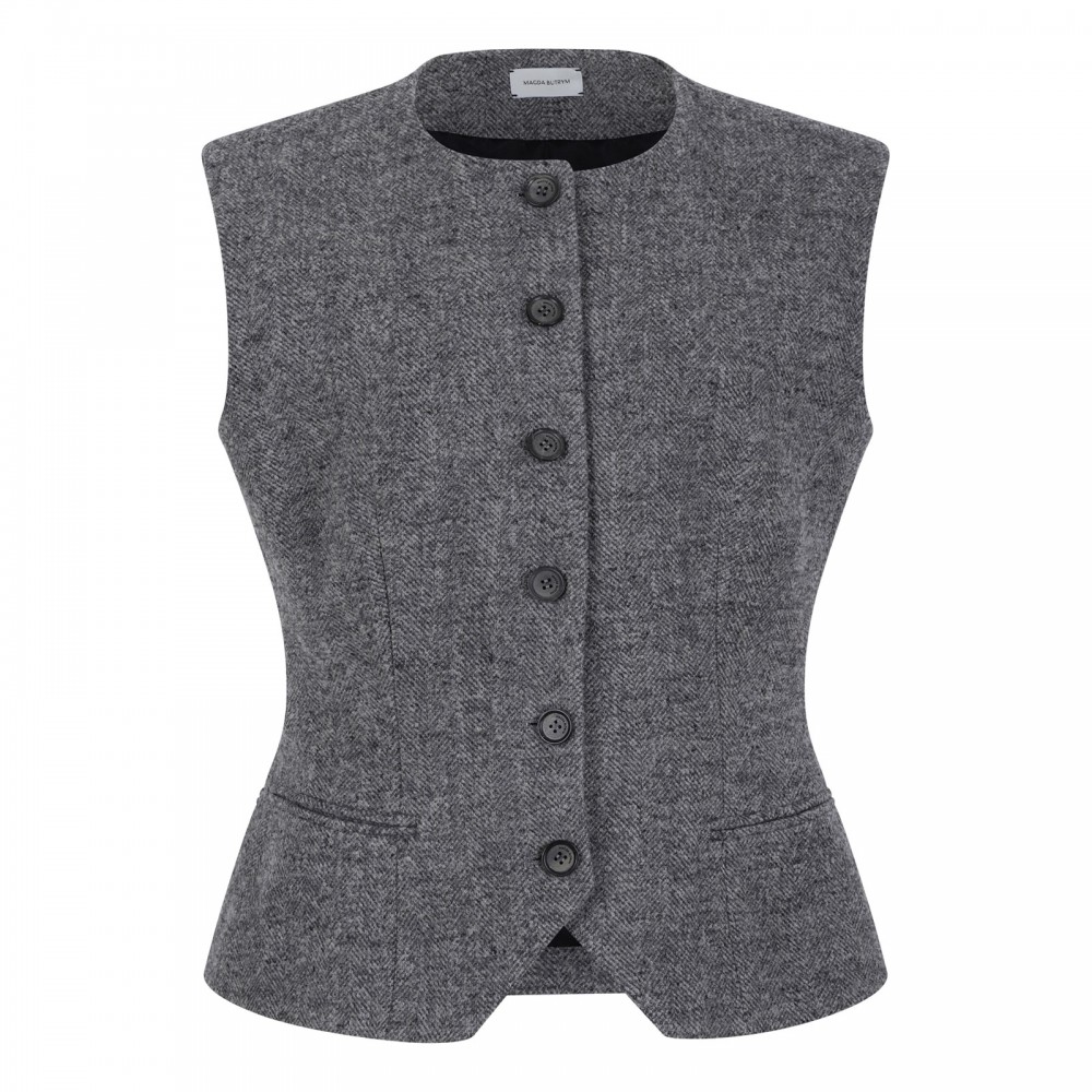 Wool-blend flared vest