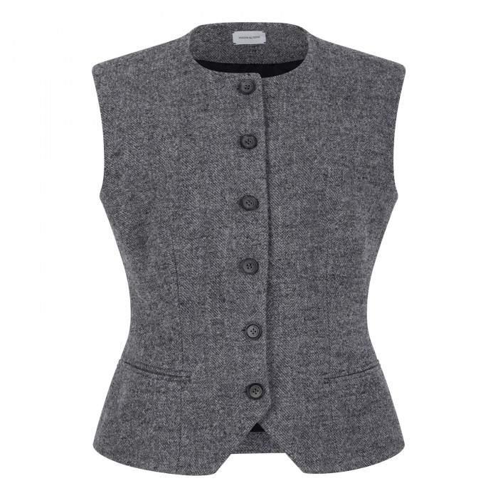 Wool-blend flared vest