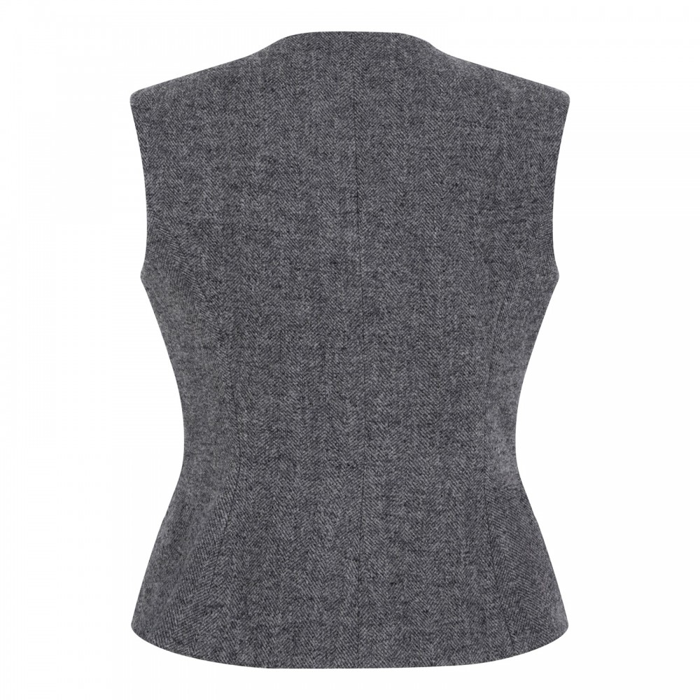 Wool-blend flared vest