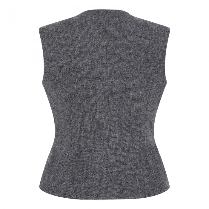 Wool-blend flared vest