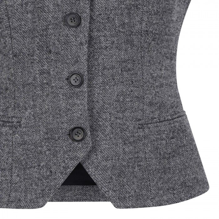 Wool-blend flared vest