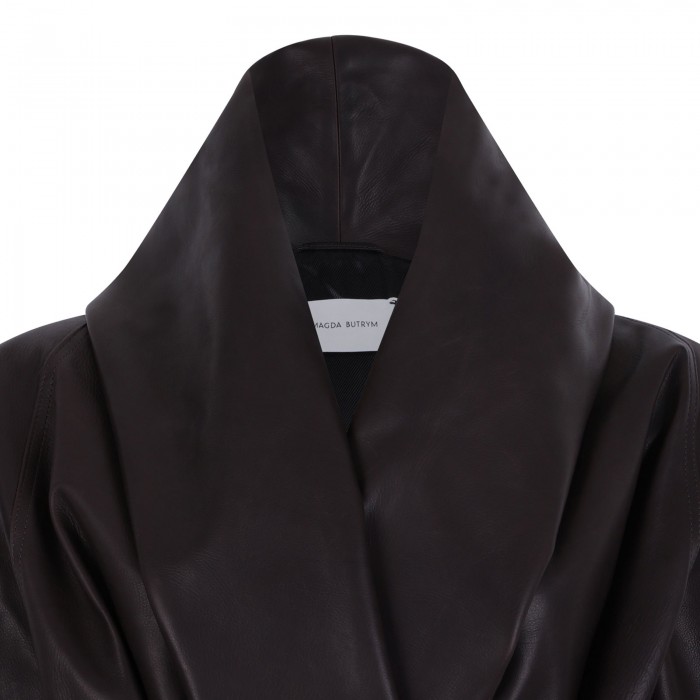 Peplum leather jacket