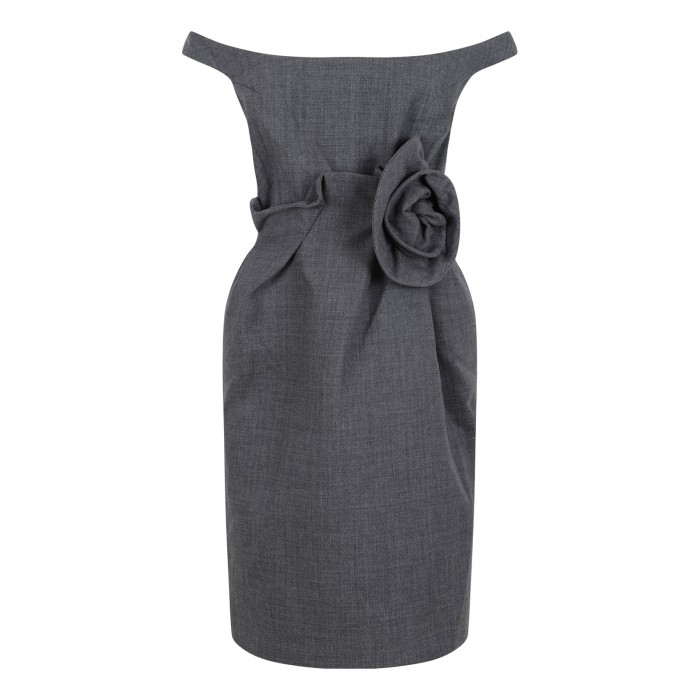 Rose off-shoulder midi dress