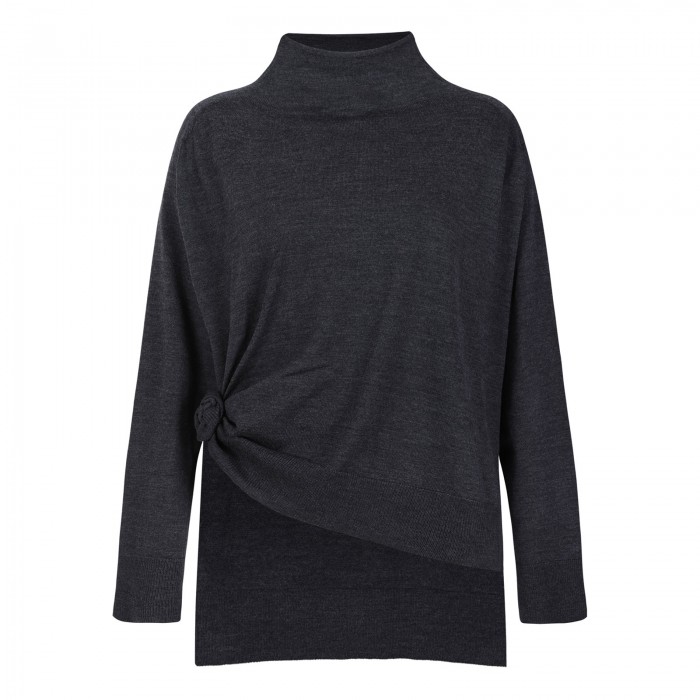 Knotted wool turtleneck sweater