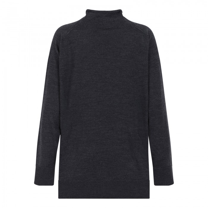 Knotted wool turtleneck sweater