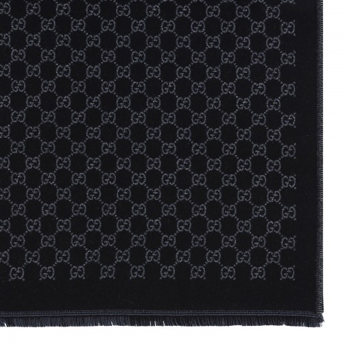 GG wool viscose lamé scarf 2