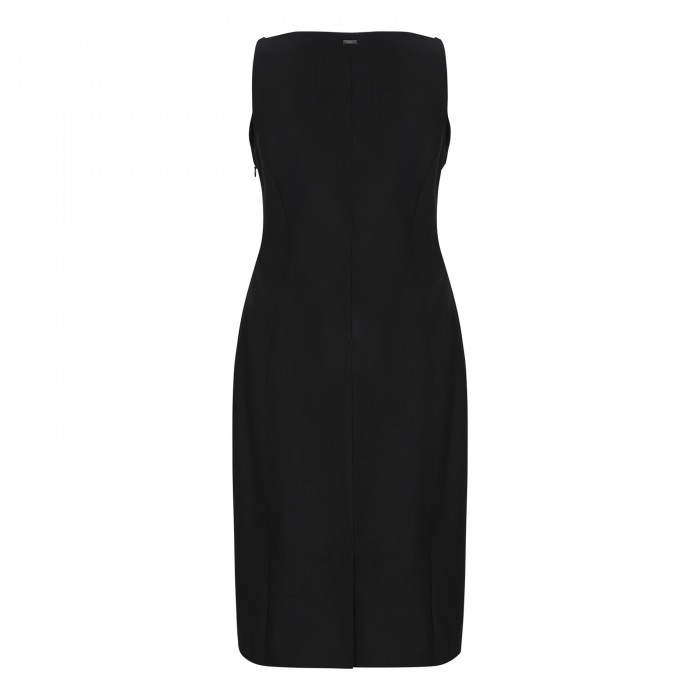 Black fine silk faille dress