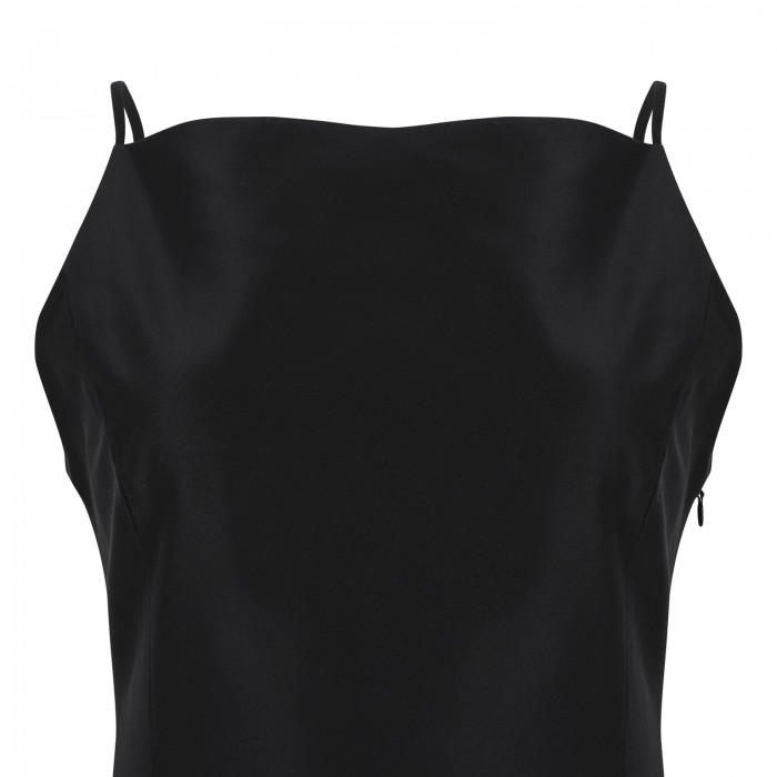 Black fine silk faille dress