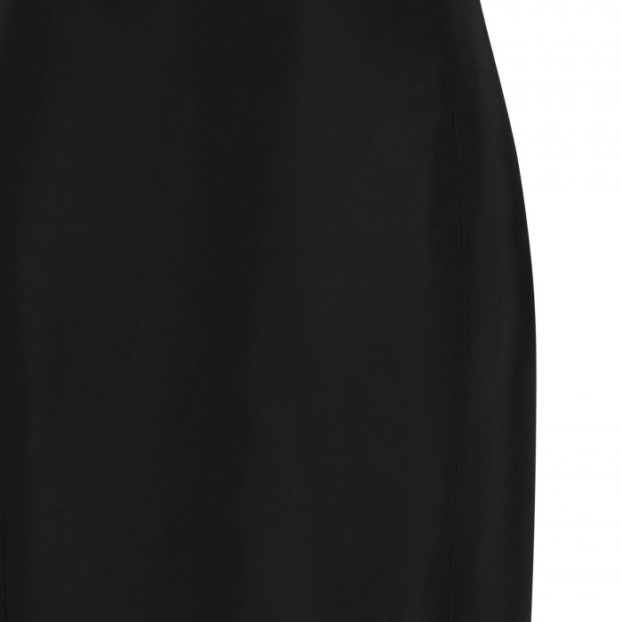 Black fine silk faille dress