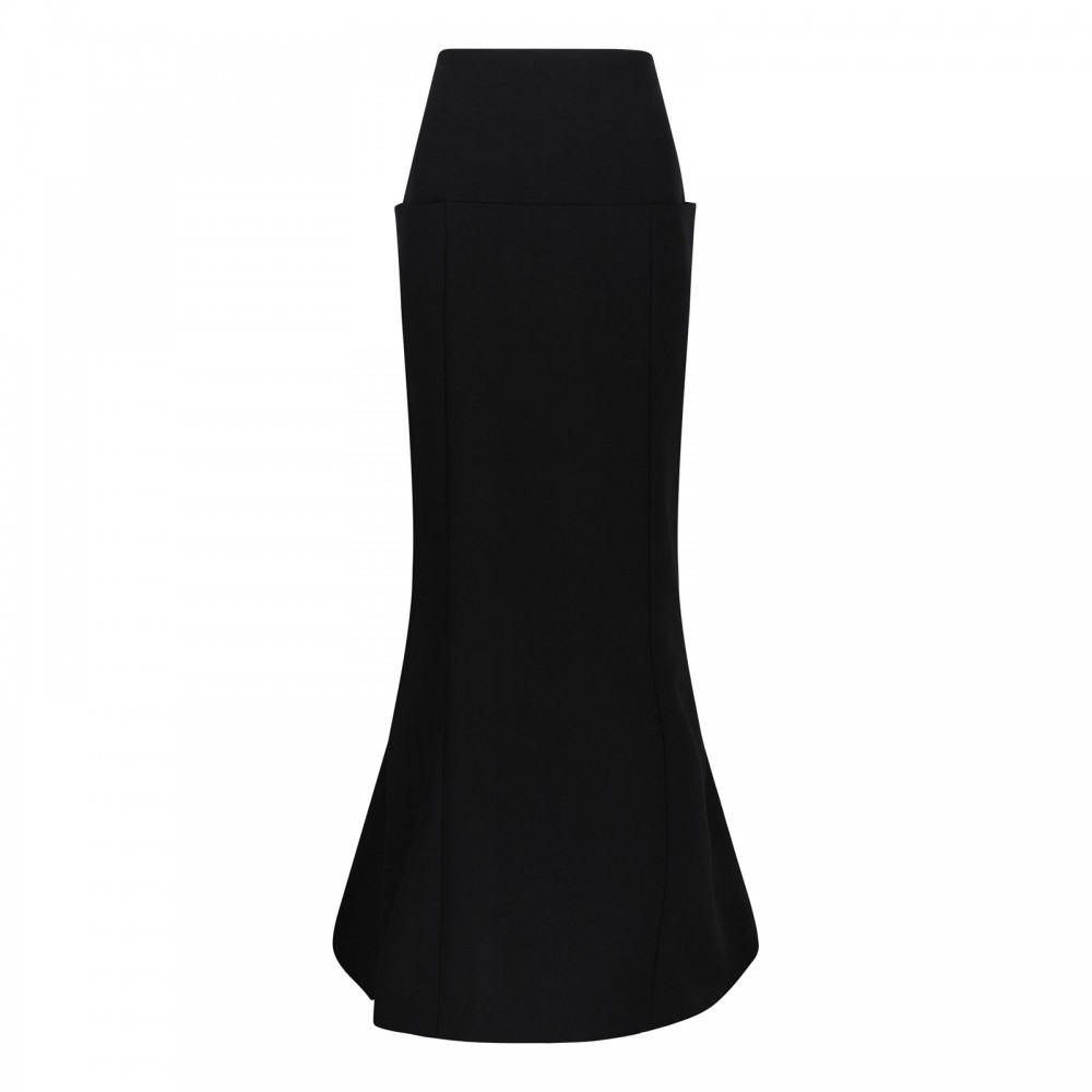 Velvet column skirt