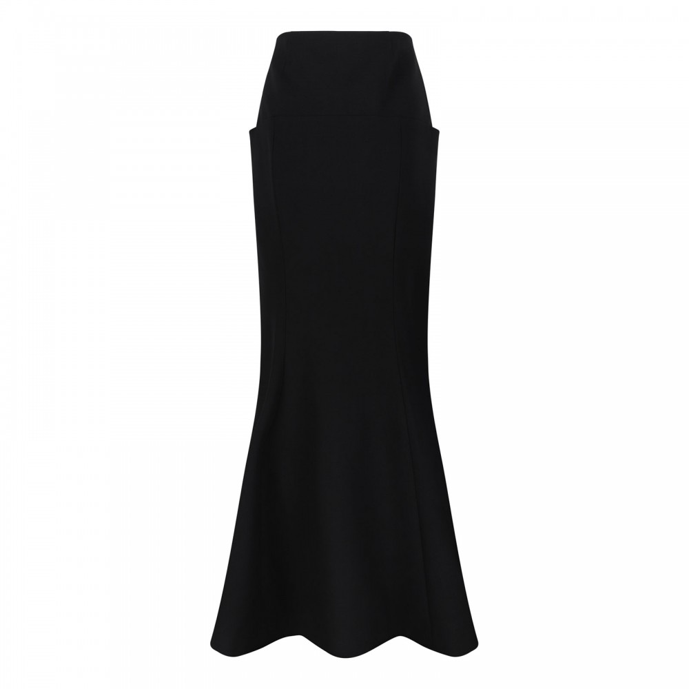 Velvet column skirt