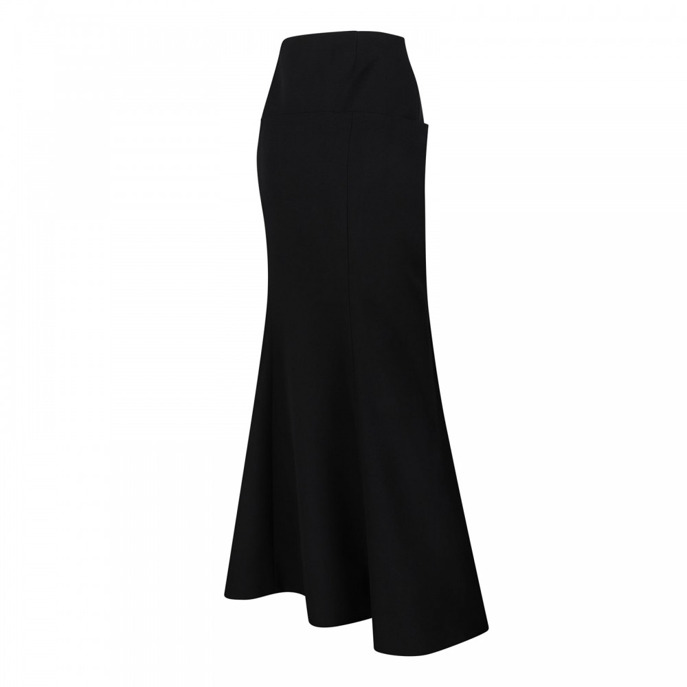 Velvet column skirt