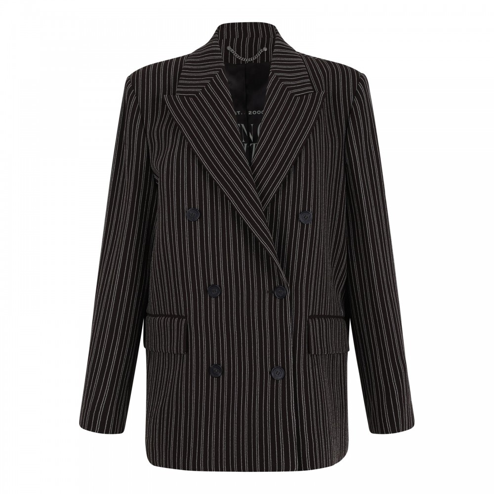 Brown pinstripe blazer