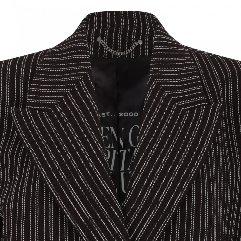 Brown pinstripe blazer